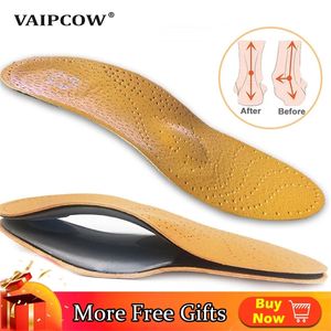 Leather ortic insole for Flat Feet Arch Support orthopedic shoes sole Insoles for feet suitable men women Children OX Leg 220713