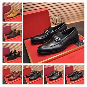 A1 marca de luxo masculino Oxford Sapatos de vestido de couro genuíno Brogue Lace Up Flats Sapatos casuais masculinos Black Brown Tamanho 38-45 33 Tamanho US 6.5-11