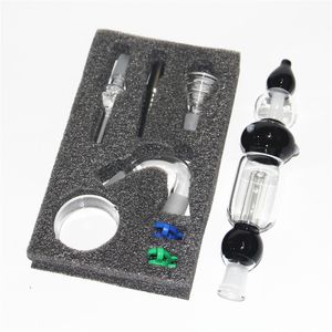 hookahs Nectar bong set two funcation 14mm oil rigs glass water pipe with case ash catcher dabber tool