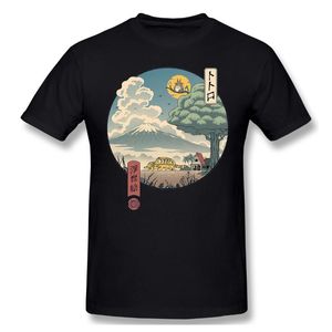 Men s T Shirts Neighbor s Ukiyo E Cloth Print Crewneck Cotton T Shirt Totoro Animated Fantasy Film Short Sleeve For Men Fashion Streetwear