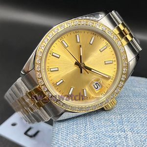 Uhr für Damen, Uhrwerk, Uhr, Ringgröße: 41 mm, 36 m, 31 mm, 28 mm, schwarzes Zifferblatt, wasserabweisendes Saphirglas, 904L-Edelstahl, goldene Uhr mit Zwischenarmband