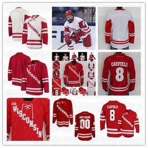 Wisconsin Badgers 하키 유니폼 브록 Caufield Owen Lindmark 잭 Gorniak Tyler inamoto Sam Stange Dominick Mersch Josh Ess Jesper Peltonen