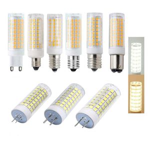 المصابيح G8 G9 E11 E12 E14 E17 BA15D GY6.35 مصابيح LED DIMMABLE MINI 102 LEDS الذرة 10/12W استبدال مصابيح هالوجين 80W 220V 110VLED