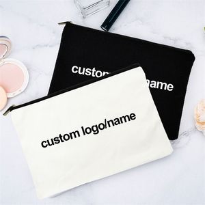 Customized Design Add Your Name Fashion Personalised Cosmetic Bags Zipper Makeup Pouch Organizer Pencil Bag Gift 220704