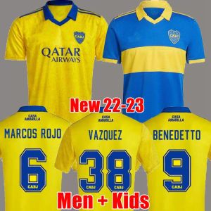 Hayranlar Oyuncu 2022 2023 Boca Juniors Futbol Formaları Villa Erkekler Çocuk Benedetto Saio Camisa de Futebol 22 23 Futbol Gömlek Tevez