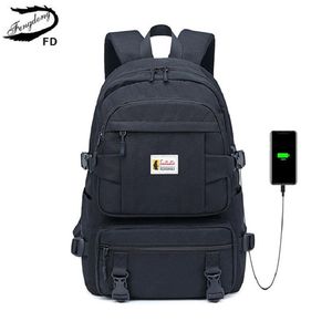 Backpack da Fengdong High School para meninas de meninas unissex Bolsa de meninos adolescentes Escola Backpack de Viagem de Viagem de Viagem para Viagem de Viagem USB LJ201225