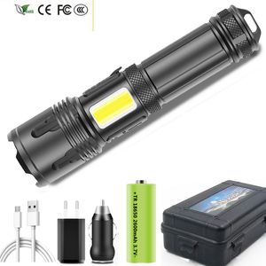 New Usb Rechargeable Zoomable XHP70.2 Aluminum Lantern XHP100 18650 Battery COB 9-core Led Flashlight Powerbank Function Torch
