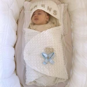 Blankets & Swaddling White-Blue Boy Girl Baby Swaddle Born Male Babies Blanket Clothing Boys Girls Cotton Fabric Soft Bedding Of SIDS Model