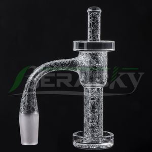 Beracky フル溶接サンドブラスト喫煙 Terp Slurper セット石英キャップとピル 20mmOD シームレス溶接ベベルエッジサンドブラスト Slurpers 釘ガラスボングリグ用