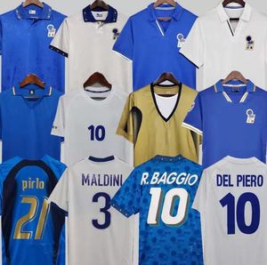 94 Retro Maldini Baggio Donadoni Soccer Jerseys Schillaci del Piero 2006 Pirlo Inzaghi Buffon90 96 98 00 Футбольный кальцио Каннаваро Матерацци Гросу 1982 Гаттусо