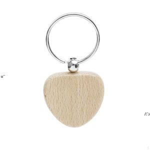 Beech Wood Keychain Party Favors Blank Personalized Customized Tag Name ID Pendant Key Ring Buckle Creative Birthday Gift BBE13483