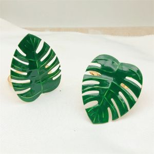 8 stcs veel nieuwe servet ring metalen groene schildpad blad servet buckle kerstfeest bruiloft servet ring bureaubladdecoratie