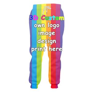 Personalizzato Drop EU US Size 3D Print Jogger Pantaloni Uomo Fai da te Il tuo design Personalizza Pantaloni sportivi Venditori maschili all'ingrosso 220704