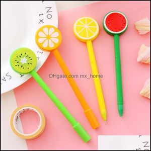 Gel Pens Writing Supplies Office School Business Industrial Ll Creative Cartoon Pen Lemon Fruit Ballpoint Lemonfruitbal Dhzro