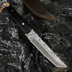Japanisches Tanto-Messer mit fester Klinge, 12,7 cm, poliert, scharf, mit Paracord-Griff, Survival-Jagd-Ninja-Messer – Geschenk zum Geburtstag, Weihnachten, Vatertag