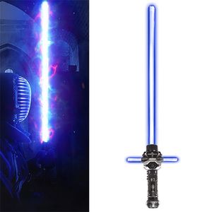 2 in 1 LIGHT UP LASER SWORD TOYS SEND 7 COLORS 및 Children Party 생일 선물 220809 용 스트레치 길이 광선 검사