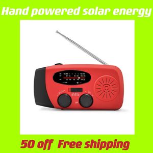 2000MAH Power Bank Phone Charger, Adapter med USB -uppladdningsbar för Camping Emergency Hand Crank Portable Solar Radio LED Ficklight AM/FM/NOAA Weather Radio