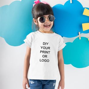 Barn S Summer T Shirt Diy Your Print eller Short Sleeved Casual kläder Bekväm Topp Tumblr Custom Text Barnkläder 220614