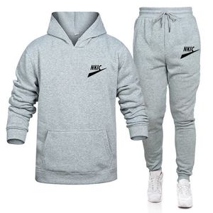 Luxury Tracksuit Men hoodie and Sweatpants Two Pieces Set Logo Logo Sweatshirt Jogging Cotton Sportswear Student Outfit