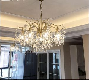 Pendant Lamps American Chandelier Living Room Dining Creative Art Lighting Country Simple Light Luxury Bedroom Crystal LampPendant