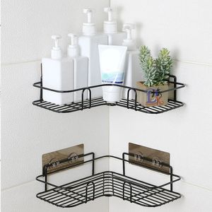 Banheiro prateleira de cozinha prateleiras de canto de canto de ferro chuveiro caddy rack shampoo para acessórios de banheiro 220527