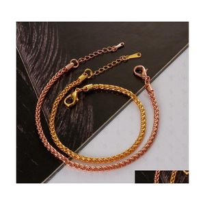 チャームブレスレットメンズゴールドパーソナライズされた女性インフィニティローズ18KブレスレットHjewelry Drop Delivery Jewelry DHHVI