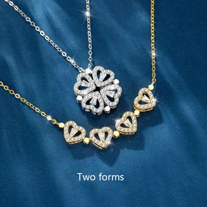 Designers halsband lyx Four Leaf Clover hänge halsband med diamanter halsband mode temperament mångsidiga smycken Alla hjärtans dag present mycket bra