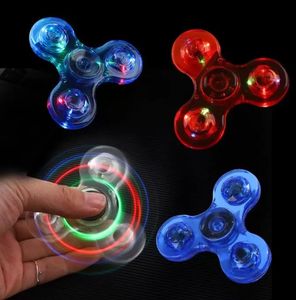 Il nuovo giroscopio in cristallo trasparente a 7 colori con luci colorate dito luminoso imposta giocattoli per bambini Regali di Natale all'ingrosso DHL