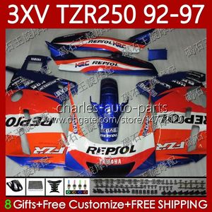 Corpo 3XV per YAMAHA TZR-250 YPVS TZR250R 1992 1993 1994 1995 1996 1997 Carrozzeria 117No.79 TZR250-R Repsol blu TZR250RR 92-97 TZR 250 TZR250 R RR 92 93 94 95 9 6 97 Carenatura