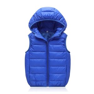 Autumn Winter Child Waistcoat Girls Boys Down Vest Baby Girl Sleeveless Kids Hooded Jacket Outwear Spädbarn Babykläder LJ201128