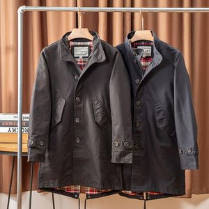 Men's Trench Coats Clearance 2022 Men's Trend Coat Cotton Jacket Spring Autumn Fall Outerwear Clothing For Male Casaul Travel Outdoor Bl