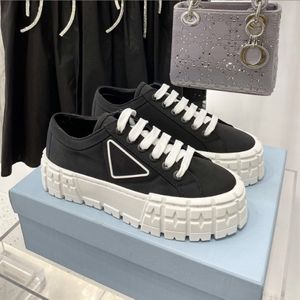 Double Wheel Nylon Gabardine Sneaker Chunky Lightweight Sole Shoes For Women White Blue Desert Beige Platform Canvas Sneakers Inspired