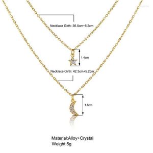 Chains Fashion Personality Moon Star Necklace WomenStacked Multi-layer Clavicle Chain Crescent Pendant Necklaces For Friend GiftChains Sidn2