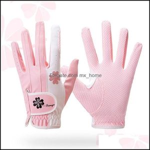 New Style Golf Gloves Sleeves Women Korean Microfiber Cloth Sile Non-Slip Fast Gooda24A20 A03 Drop Delivery 2021 Protective Home Textiles