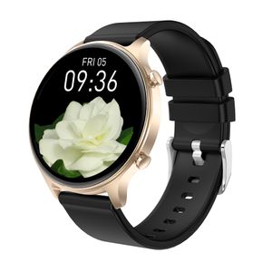 Mulheres Smart Watch 2022 Touch Completa Tela Redonda Senhora Azul SmartWatch para Mulher Monitor de Frequência Heart para Multi-Sports Modes Pulseira de Fitness Android e iOS