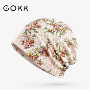 Cokk Hat Women Spring Summer Hats for Women Beanie Flower Spets Thin Bonnet Femme Korean Headwear Gorro J220722