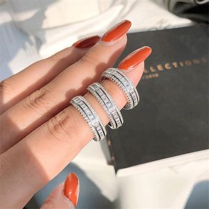 Cluster Rings 100% Real 925 Sterling Silver Full Princess Cut Lab Diamond Ring Engagement Wedding Band For Women Bridal Fine JewelryCluster