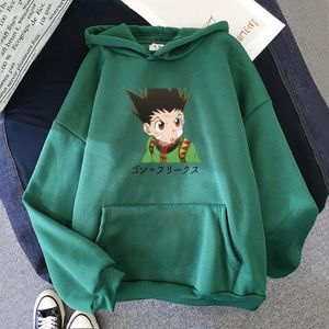 Hoodies das mulheres moletons mulheres x moletom pullovers killua e gon freecss impressão hoodie anime com capuz homens streetwear topswomen'swomen