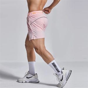 Pantalones cortos transpirables de secado rápido para entrenamiento deportivo de verano para hombre, ejercicio para correr al aire libre, cintura ajustada para hombre 220325