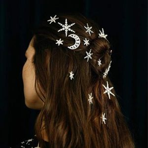 Wholesale star clips for sale - Group buy Hair Clips Barrettes Selling Jewelry Rhinestone Word Clip Star Moon Shining Bridal Hairpin Headdress Full Of Stars Braided Accessories