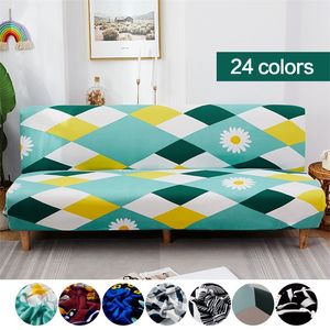 Universal Armless SOFA BED COVER Folding Modern Seat Slipcovers Stretch Cover Couch Protector Elastic Futon Spandex 220615