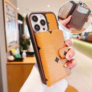 Designer M Wallet Telefonfodral för iPhone 14 Plus 15 Pro Max 13 12 Pro 11 XS Shell Fashion Luxury Brand Card Holder Credit Pocket Coin Purse Leather Brown stockskydd