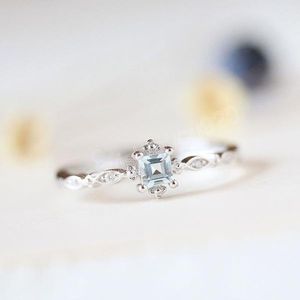 Frauen Silber Zirkonia Ring Braut Hochzeit Verlobung Edlen Schmuck Diamant Verlobungsringe