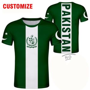 Pakistan T -Shirt DIY kostenloser benutzerdefinierter Name Pak T Shirt Nation Flagge Islam Arabisch Islamische Pakistaner Arabische Druck P o Kleidung 220615