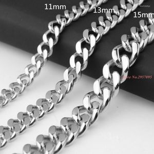 11/13/15 Mm Wide Curb Chain Link Silver Color Stainless Steel Necklace Mens 7-40" Choose Chains Morr22