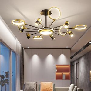 Hängslampor modern svart/guld avancerad ledning hängande ljuskrona inomhus belysning rumslampdekorationer