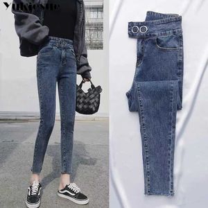 fashionable womans jeans with high waist woman skinny mom womens for women jean femme Plus size 210608