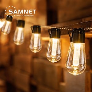 LED Solar String Lights Christmas Decoration Light Bulb IP65 Waterproof Patio Lamp Holiday Garland For outdoor Garden Furniture 220429