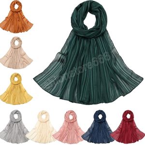 Plain Stripe Chiffon Glitter Women Muslim Hijab Long Maxi Scarf Turban Summer Malaysia Islamic Sun-resistant Shawls and Wrap