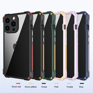 Capas telefônicos para iPhone 13 Pro Max 12 11 XR 7 8 Plus Case Airbag Airbag Anti-Fall Absorção de Choque TPU Acrílico Clear Acessórios Móveis Protetora Tampa traseira B